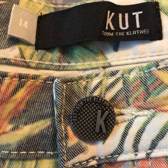 KUT FROM THE KLOTH Shorts Jane High Rise Tropical Blossom Size 14 - Picture 3 of 9